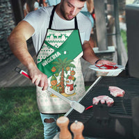 Nigeria Christmas Apron with Gingerbread Snowman Palm Tree and Tribal Mask Design - Wonder Print Shop