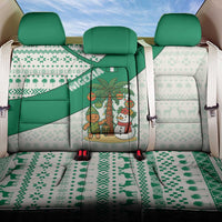 Nigeria Christmas Back Car Seat Cover with Gingerbread Snowman Palm Tree and Tribal Mask Design - Wonder Print Shop