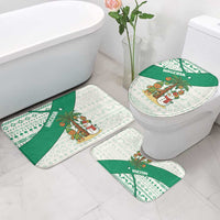 Nigeria Christmas Bathroom Set with Gingerbread Snowman Palm Tree and Tribal Mask Design - Wonder Print Shop