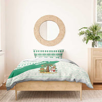 Nigeria Christmas Bedding Set with Gingerbread Snowman Palm Tree and Tribal Mask Design - Wonder Print Shop