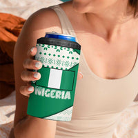 Nigeria Christmas 4 in 1 Can Cooler Tumbler with Gingerbread Snowman Palm Tree and Tribal Mask Design - Wonder Print Shop
