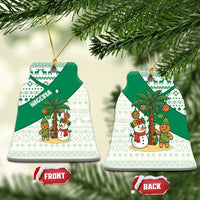 Nigeria Christmas Ceramic Ornament with Gingerbread Snowman Palm Tree and Tribal Mask Design - Wonder Print Shop