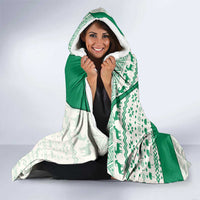 Nigeria Christmas Hooded Blanket with Gingerbread Snowman Palm Tree and Tribal Mask Design - Wonder Print Shop