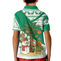 Nigeria Christmas Kid Polo Shirt with Gingerbread Snowman Palm Tree and Tribal Mask Design - Wonder Print Shop