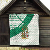 Nigeria Christmas Quilt with Gingerbread Snowman Palm Tree and Tribal Mask Design - Wonder Print Shop