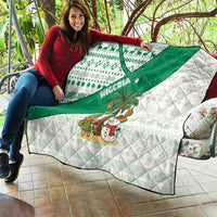 Nigeria Christmas Quilt with Gingerbread Snowman Palm Tree and Tribal Mask Design - Wonder Print Shop