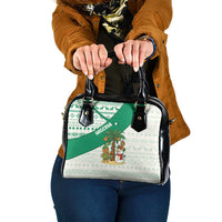 Nigeria Christmas Shoulder Handbag with Gingerbread Snowman Palm Tree and Tribal Mask Design - Wonder Print Shop