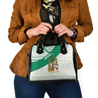 Nigeria Christmas Shoulder Handbag with Gingerbread Snowman Palm Tree and Tribal Mask Design - Wonder Print Shop