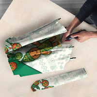Nigeria Christmas Umbrella with Gingerbread Snowman Palm Tree and Tribal Mask Design - Wonder Print Shop
