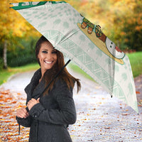 Nigeria Christmas Umbrella with Gingerbread Snowman Palm Tree and Tribal Mask Design - Wonder Print Shop