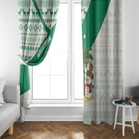 Nigeria Christmas Window Curtain with Gingerbread Snowman Palm Tree and Tribal Mask Design - Wonder Print Shop