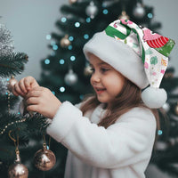 Nigeria Christmas Santa Hat with Pink Flamingo Tropical Leaves and Festive Lights Design - Wonder Print Shop