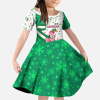 Nigeria Christmas Family Matching Off The Shoulder Long Sleeve Dress and Hawaiian Shirt with Pink Flamingo Tropical Leaves and Festive Lights Design - Wonder Print Shop