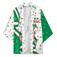 Nigeria Christmas Kimono with Pink Flamingo Tropical Leaves and Festive Lights Design - Wonder Print Shop