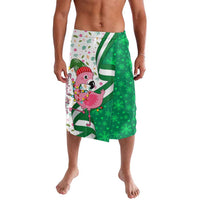 Nigeria Christmas Lavalava with Pink Flamingo Tropical Leaves and Festive Lights Design - Wonder Print Shop