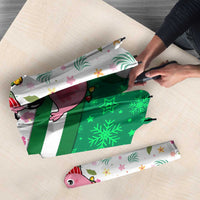 Nigeria Christmas Umbrella with Pink Flamingo Tropical Leaves and Festive Lights Design - Wonder Print Shop