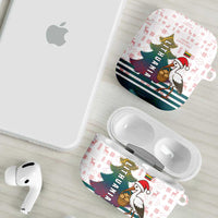 Lithuania Christmas AirPods Case with Stork Basket Snowflakes and Traditional Pattern Design - Wonder Print Shop