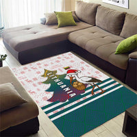 Lithuania Christmas Area Rug with Stork Basket Snowflakes and Traditional Pattern Design - Wonder Print Shop