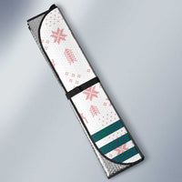 Lithuania Christmas Auto Sun Shade with Stork Basket Snowflakes and Traditional Pattern Design - Wonder Print Shop