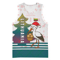 Lithuania Christmas Basketball Jersey with Stork Basket Snowflakes and Traditional Pattern Design - Wonder Print Shop