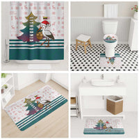 Lithuania Christmas Bathroom Set with Stork Basket Snowflakes and Traditional Pattern Design - Wonder Print Shop