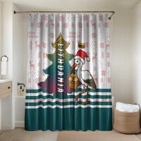 Lithuania Christmas Bathroom Set with Stork Basket Snowflakes and Traditional Pattern Design - Wonder Print Shop