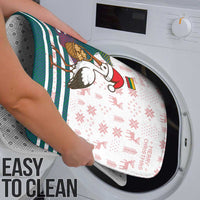 Lithuania Christmas Bathroom Set with Stork Basket Snowflakes and Traditional Pattern Design - Wonder Print Shop