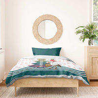 Lithuania Christmas Bedding Set with Stork Basket Snowflakes and Traditional Pattern Design - Wonder Print Shop