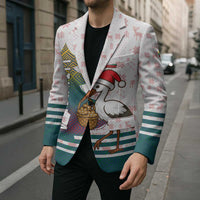 Lithuania Christmas Blazer with Stork Basket Snowflakes and Traditional Pattern Design - Wonder Print Shop