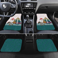 Lithuania Christmas Car Mats with Stork Basket Snowflakes and Traditional Pattern Design - Wonder Print Shop