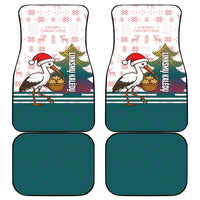 Lithuania Christmas Car Mats with Stork Basket Snowflakes and Traditional Pattern Design - Wonder Print Shop