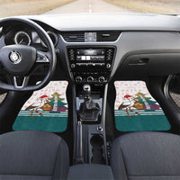 Lithuania Christmas Car Mats with Stork Basket Snowflakes and Traditional Pattern Design - Wonder Print Shop