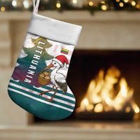 Lithuania Christmas Stocking with Stork Basket Snowflakes and Traditional Pattern Design - Wonder Print Shop