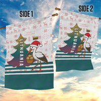 Lithuania Christmas Garden Flag with Stork Basket Snowflakes and Traditional Pattern Design - Wonder Print Shop