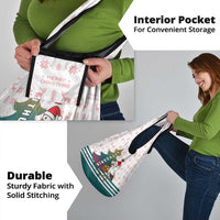 Lithuania Christmas Grocery Bag with Stork Basket Snowflakes and Traditional Pattern Design - Wonder Print Shop