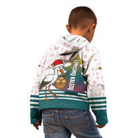 Lithuania Christmas Kid Hoodie with Stork Basket Snowflakes and Traditional Pattern Design - Wonder Print Shop