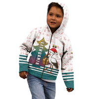 Lithuania Christmas Kid Hoodie with Stork Basket Snowflakes and Traditional Pattern Design - Wonder Print Shop