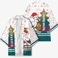 Lithuania Christmas Kimono with Stork Basket Snowflakes and Traditional Pattern Design - Wonder Print Shop