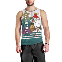 Lithuania Christmas Men Tank Top with Stork Basket Snowflakes and Traditional Pattern Design - Wonder Print Shop