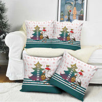 Lithuania Christmas Pillow Cover with Stork Basket Snowflakes and Traditional Pattern Design - Wonder Print Shop