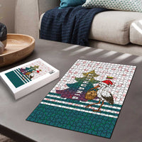 Lithuania Christmas Puzzle with Stork Basket Snowflakes and Traditional Pattern Design - Wonder Print Shop