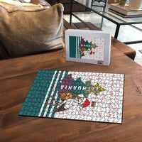 Lithuania Christmas Puzzle with Stork Basket Snowflakes and Traditional Pattern Design - Wonder Print Shop