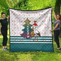 Lithuania Christmas Quilt with Stork Basket Snowflakes and Traditional Pattern Design - Wonder Print Shop