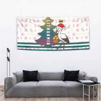 Lithuania Christmas Tapestry with Stork Basket Snowflakes and Traditional Pattern Design - Wonder Print Shop