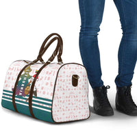 Lithuania Christmas Travel Bag with Stork Basket Snowflakes and Traditional Pattern Design - Wonder Print Shop