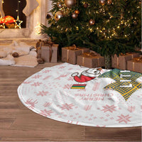 Lithuania Christmas Tree Skirt with Stork Basket Snowflakes and Traditional Pattern Design - Wonder Print Shop