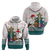 Lithuania Christmas Zip Hoodie with Stork Basket Snowflakes and Traditional Pattern Design - Wonder Print Shop