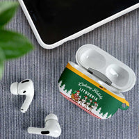 Lithuania Christmas AirPods Case with Santa Sleigh Pulled by Storks and Folk Pattern Design - Wonder Print Shop