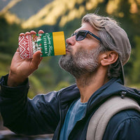 Lithuania Christmas 4 in 1 Can Cooler Tumbler with Santa Sleigh Pulled by Storks and Folk Pattern Design - Wonder Print Shop