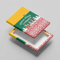 Lithuania Christmas Canvas Wall Art with Santa Sleigh Pulled by Storks and Folk Pattern Design - Wonder Print Shop